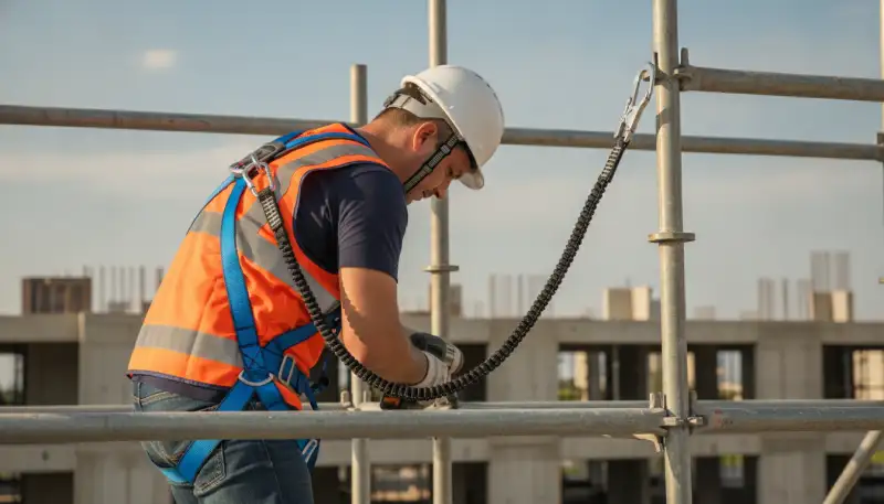Absturzsicherung neu gedacht: Die robuste 25 KN Sicherheitsleine mit Snap-Haken für maximale Sicherheit bei Höhenarbeiten