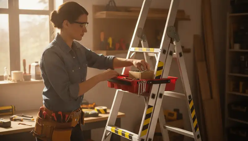 Sicher arbeiten: Die perfekte Leiter Werkzeugablage